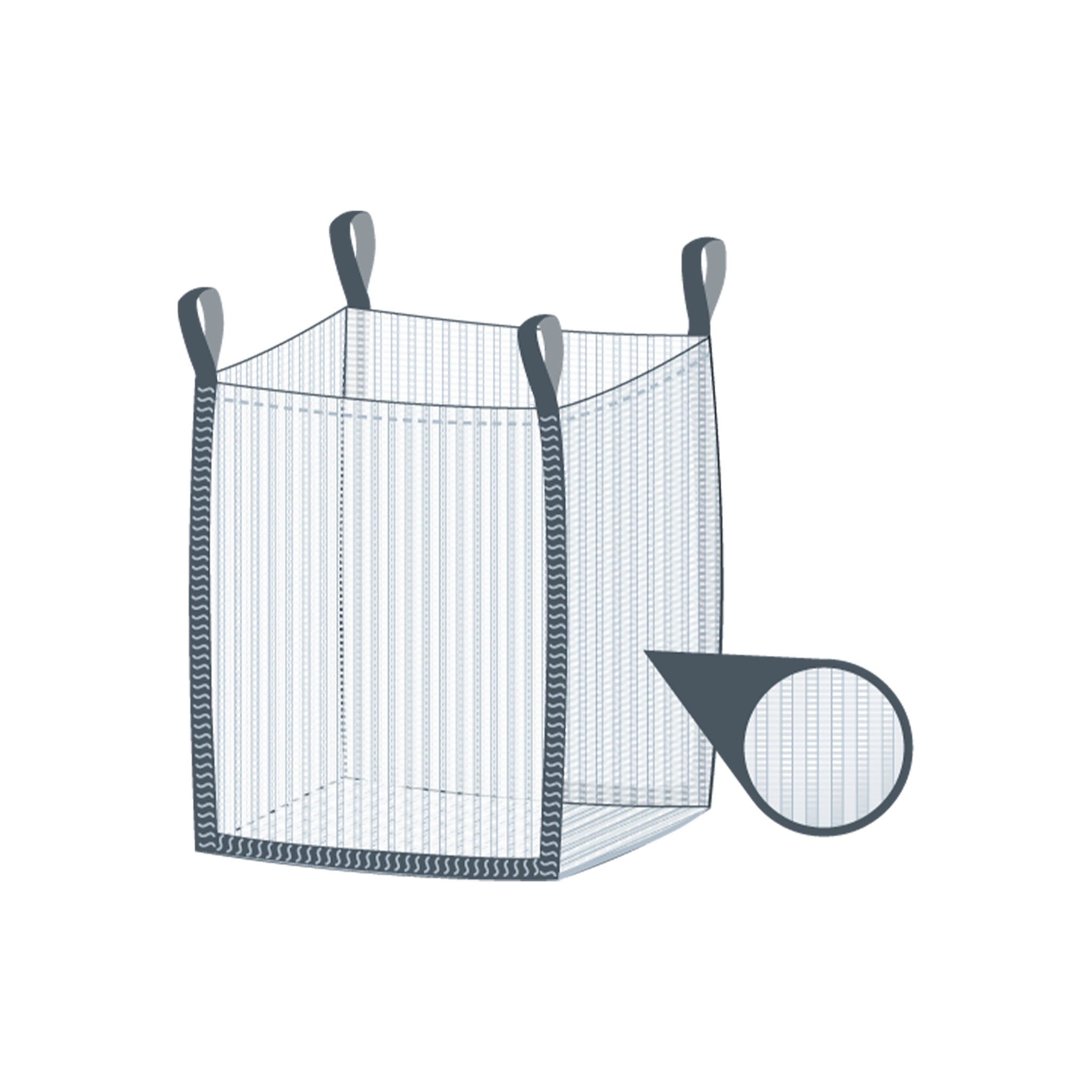 Atmungsaktiv | 40x40x65 cm | Offen und Boden geschlossen | Gartenbag | 250 Kg
