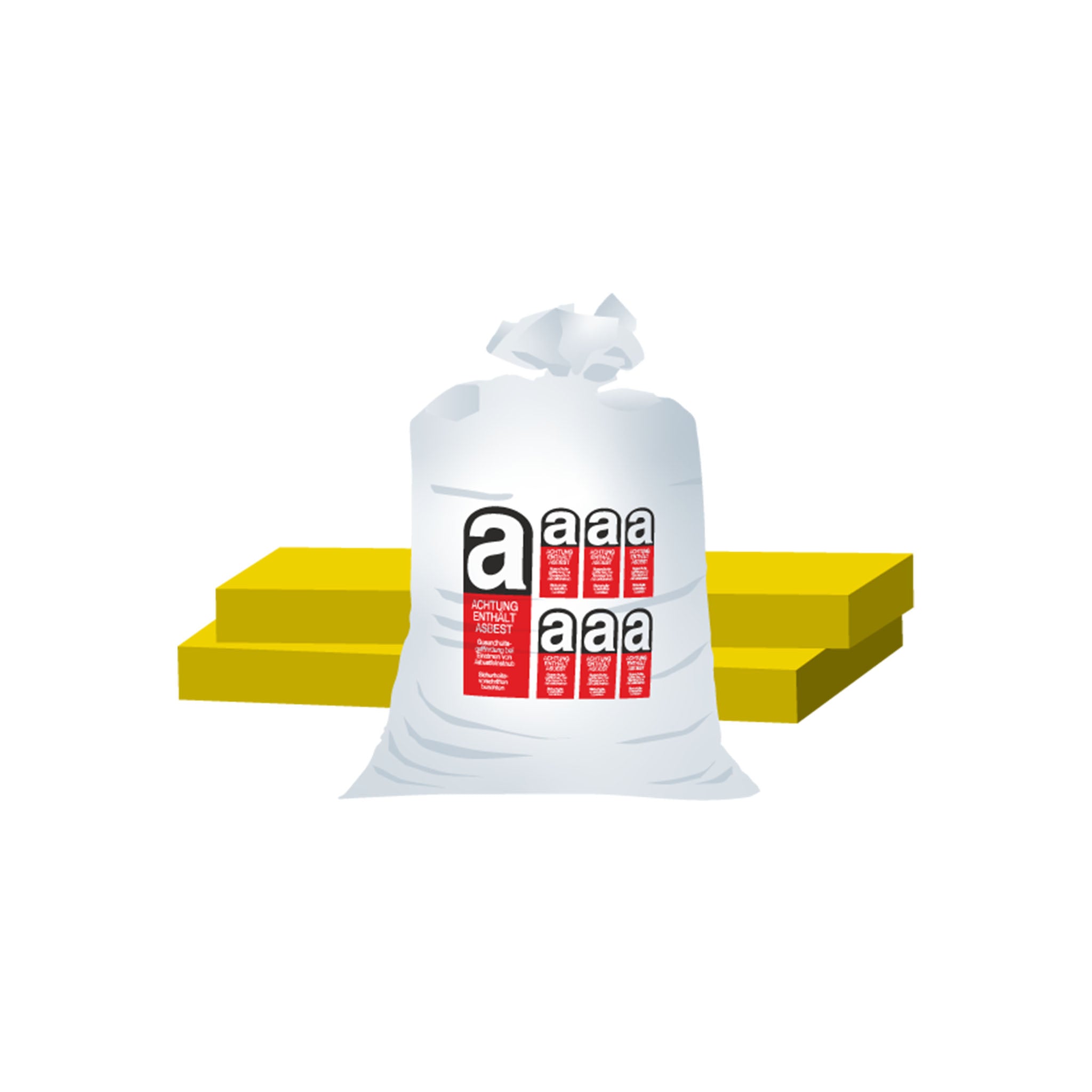 PP-Gewebe | 70x110 cm | Asbest-Aufdruck | Beschichtet