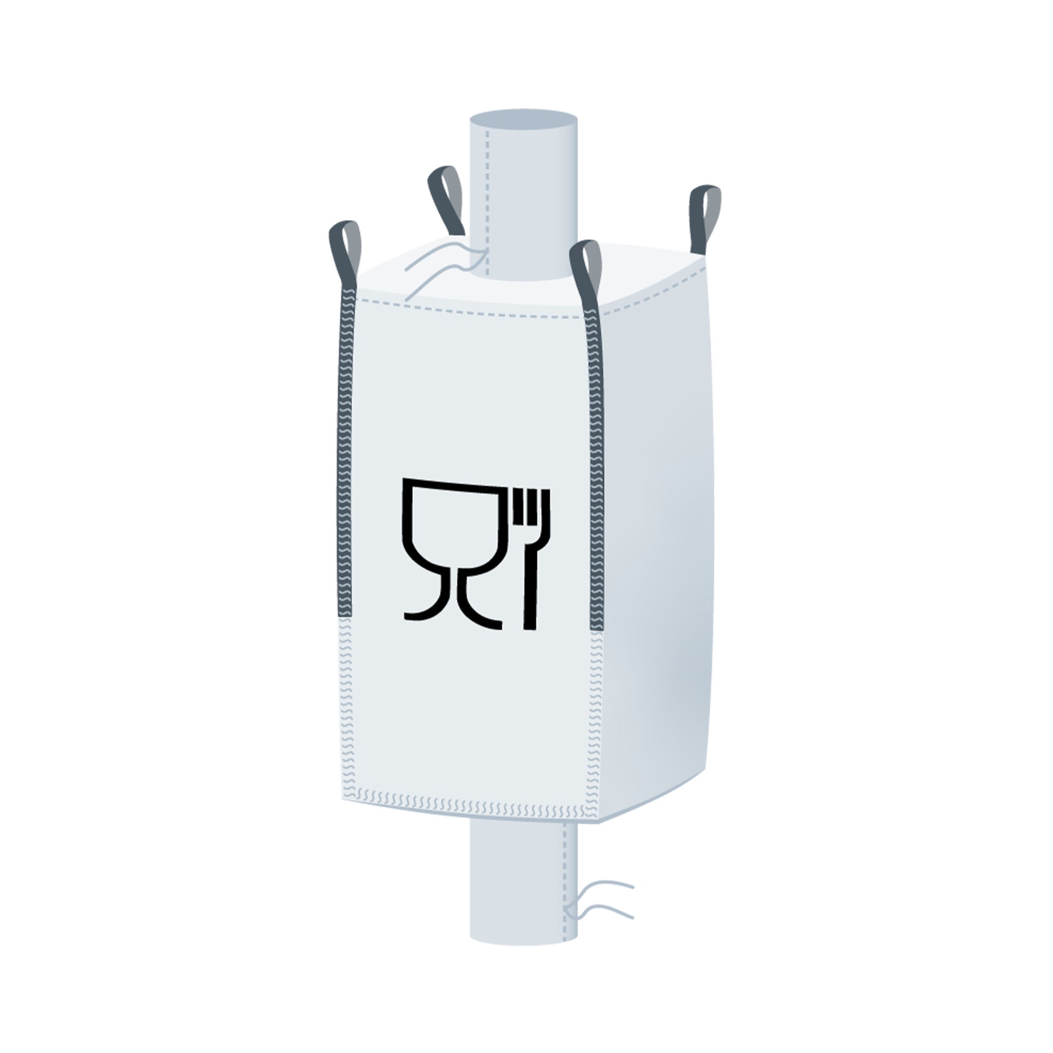 Jumbo | 90x90x170 cm | Ein- und Auslauf | Beschichtet | Lebensmittelecht | 1.500 Kg