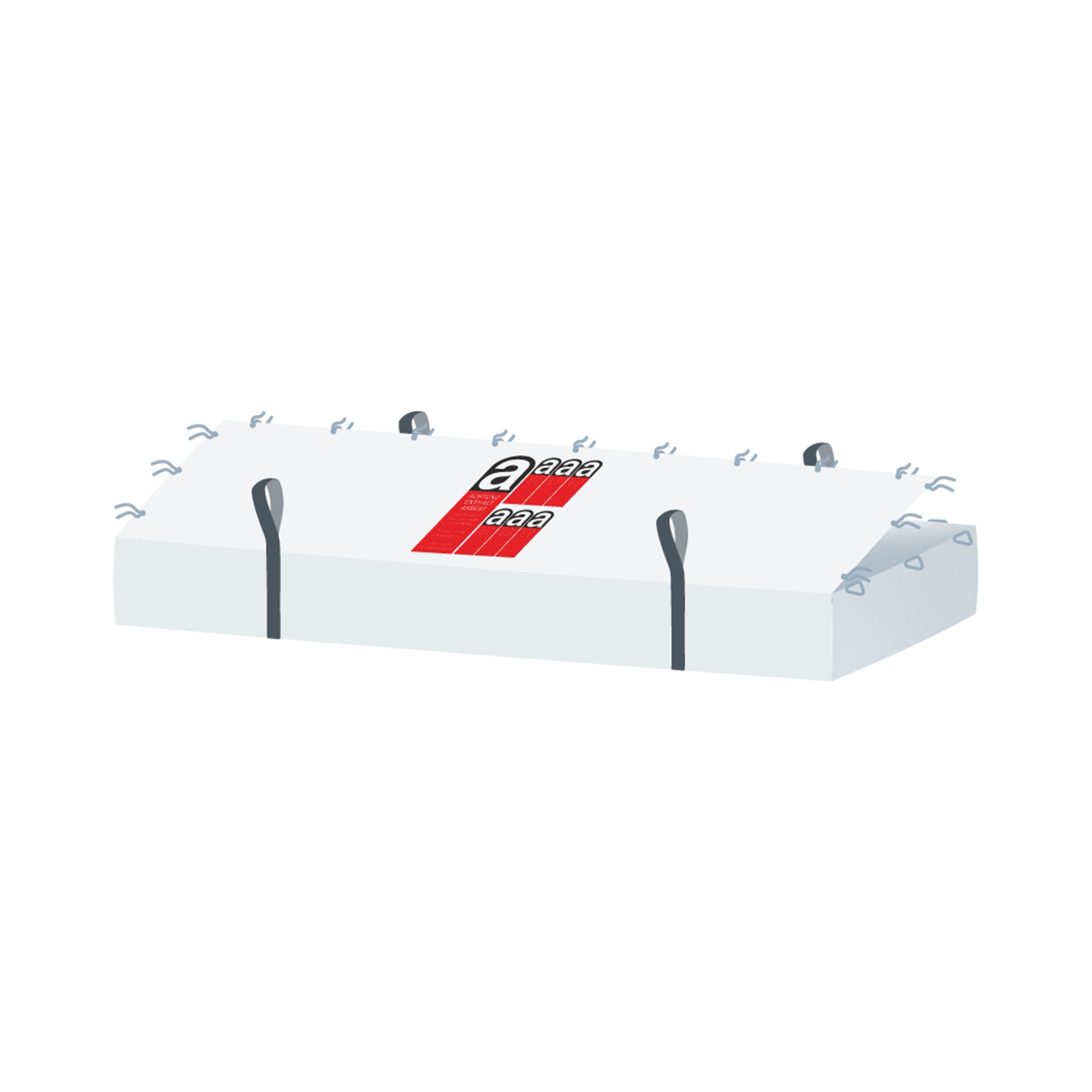 Asbest | 260x125x30 cm | 3-Seitige Schürze mit Deckel und Boden geschlossen | 1.500 Kg