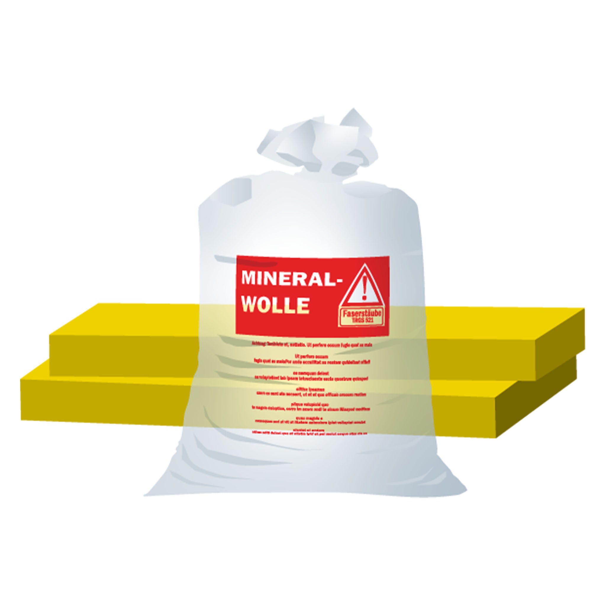 PP-Gewebe | 140x220 cm | KMF/Mineralwolle-Aufdruck | Transparent | Beschichtet