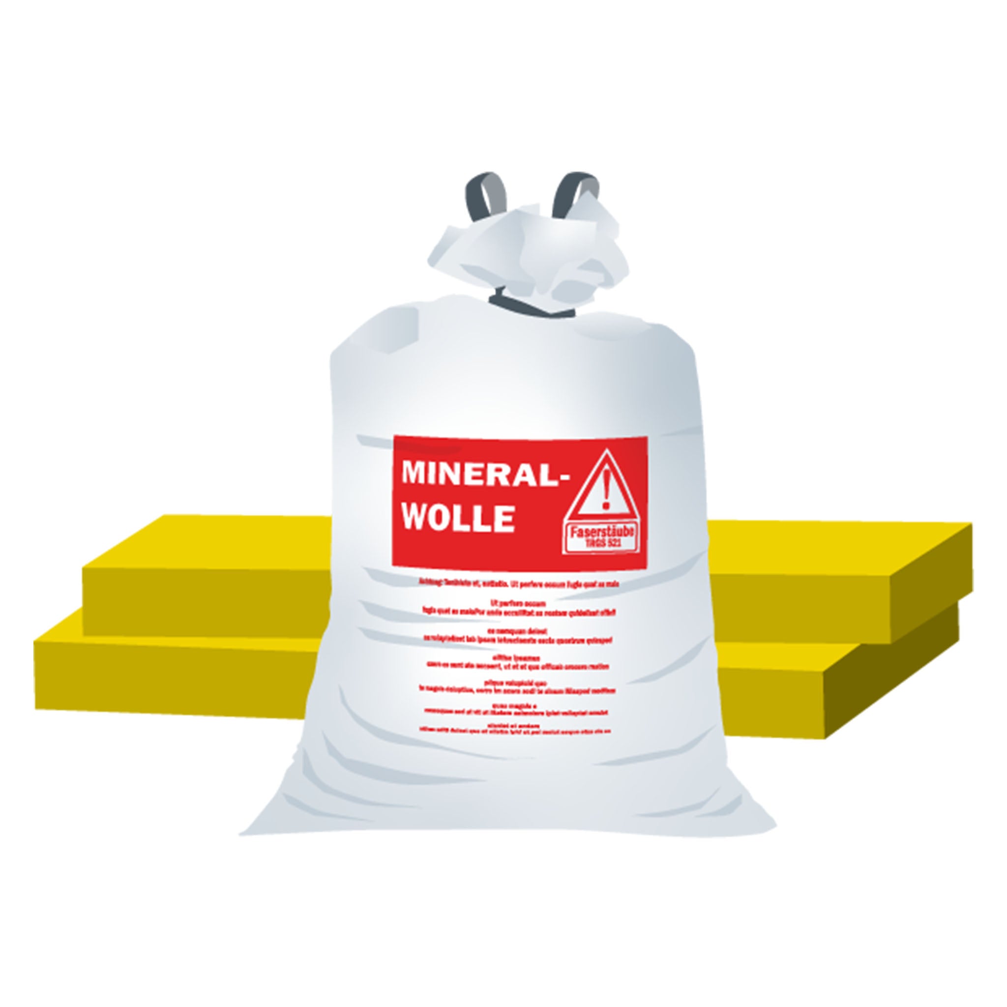 PP-Gewebe | 140x220 cm | KMF/Mineralwolle-Aufdruck | Unbeschichtet | Mit Hebeschlaufen